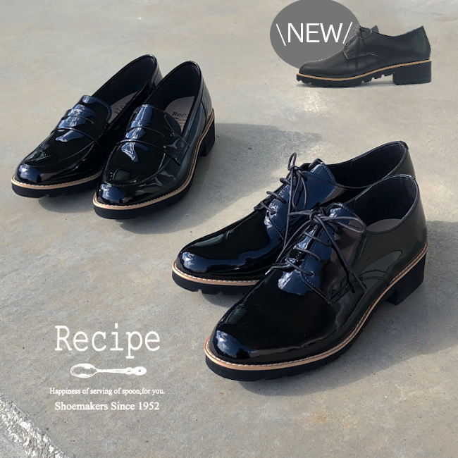 【Recipe】 レシピ RP-308K.309K エナメル スムース ハンドメイド・おじ靴・マニッシュ・メンズライク