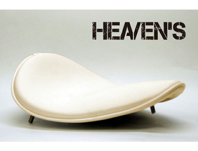 HEAVEN'S ソロシート(スーパーフラット)スムース アイボリー/ヘブンズ 汎用 マーキュリーソロシート バイク用サドルシート|エスエスオート店
