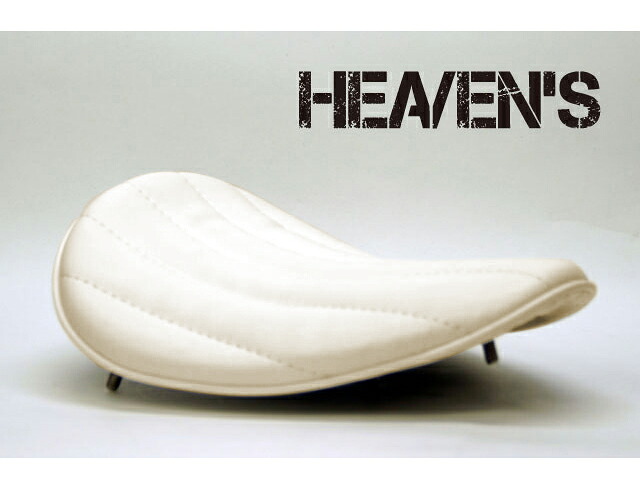 HEAVEN'S ソロシート(スーパーフラット)バーチカル アイボリー/ヘブンズ 汎用 マーキュリーソロシート バイク用サドルシート|エスエスオート店