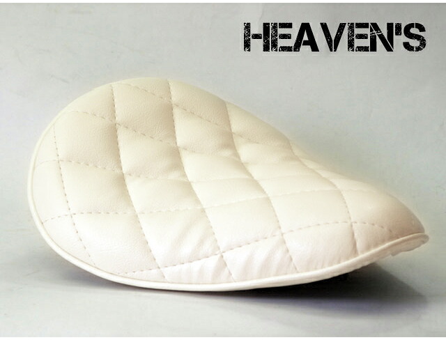 HEAVEN'S ソロシート（スタンダード・バックサイドアップ）ダイヤ アイボリー/ヘブンズ 汎用 マーキュリーソロシート バイク用サドルシート｜エスエスオート店