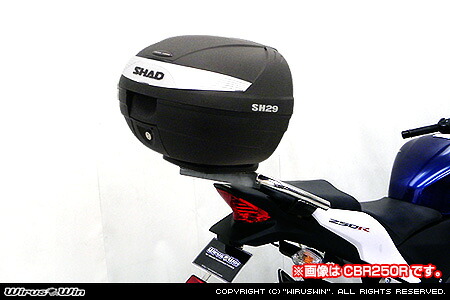 WirusWin CBR125R(EBJ-JC50) SHAD製リアボックス付きタンデムバー /ウイルズウィン シャッド｜エスエスオート店