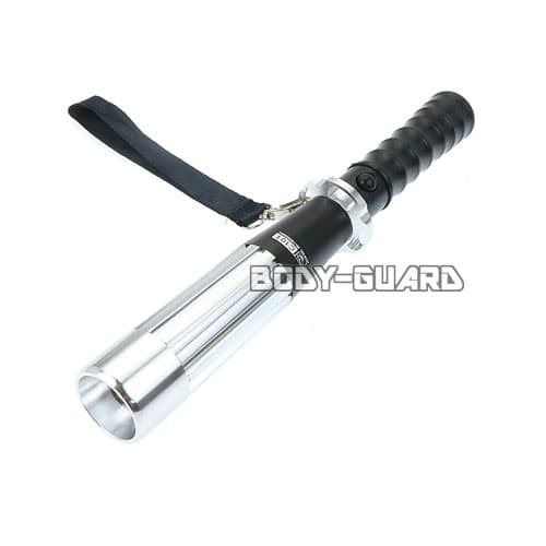 LEDライト&保安灯 シルバー×ブラック 電池式 2WAY 防災グッズ 懐中電灯 緊急時 周辺へ知らせる SOS 警告灯 赤色灯 誘導灯 誘導棒 信号灯 シグナルライト 事故 交通整理 使用方法簡単 災害 停電対策 防災用品 【送料無料】