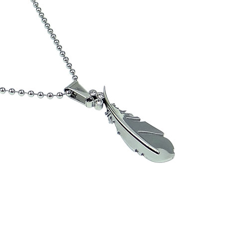 羽ネックレス ミニ シルバー メンズ レディース ファッション おしゃれ ペンダント 首飾り おもしろグッズ 雑貨 誕生日 クリスマス 記念日 プレゼント ギフト プチギフト ボールチェーン付属 羽根 翼 宝石 クリアー カップル ペア フェザー フェザーネックレス