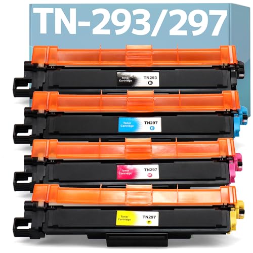 【横トナ】ブラザー(brother)用 TN-293 TN-297 4色セット(ブラック シアン マゼンタ イエロー 各1本) 互換トナ 送料無料