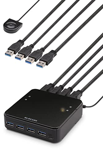 エレコム USBうつり変わり器 パソコン→4界面 USB3.0→4界面 手元取り替えっこ 黒いこと U3SW-T4 貨物輸送無料
