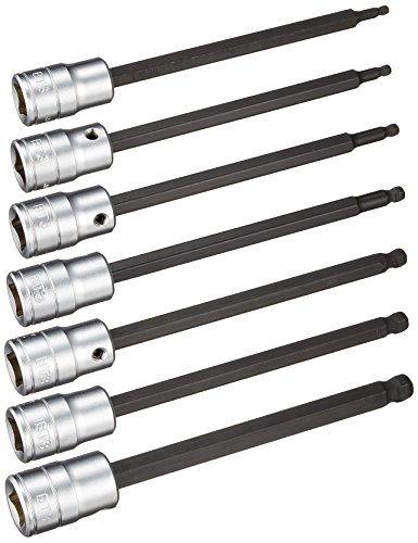 京都機械工具(KTC) 9.5粍 (3/8in) ロングボールポイント ヘキサゴン ビットソケット 仕掛ける7個組 TBT3L07BP 貨物輸送無料