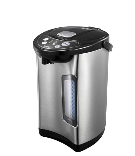 [Vegetable] 電気ポット 大容量 5.0L 省エネ 3段階温度設定 シンプル操作の2WAY給湯 安心・安全構造 360度回転底 送料無料