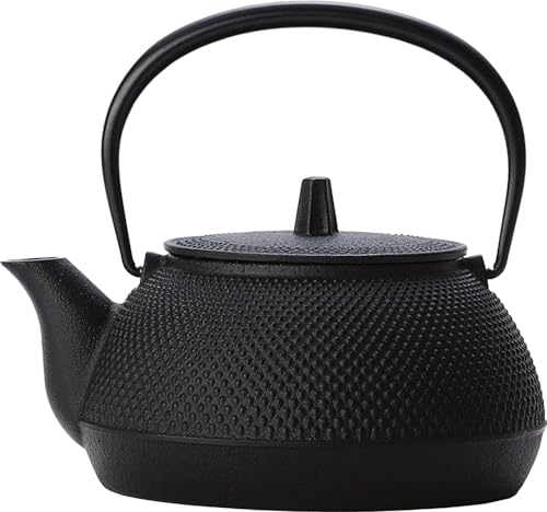 岩鋳(Iwachu) 鉄瓶 黒焼付 0.65L 鉄瓶兼用急須 5型新アラレ IH相応う 12822 貨物輸送無料