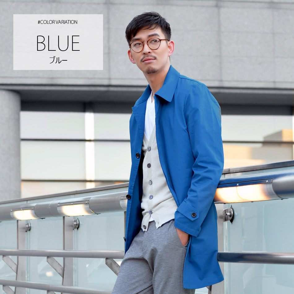 新鮮な青 コート コーデ メンズ 人気のファッションスタイル