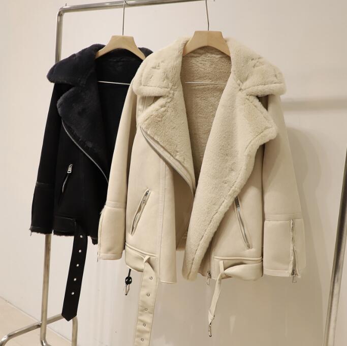 ボ 毛皮 暖かい ゆったり 冬 レザー 防寒 おしゃれ 裏起毛 ブルゾン ボア アウター レディース 革ジャン ジャケット ライダース