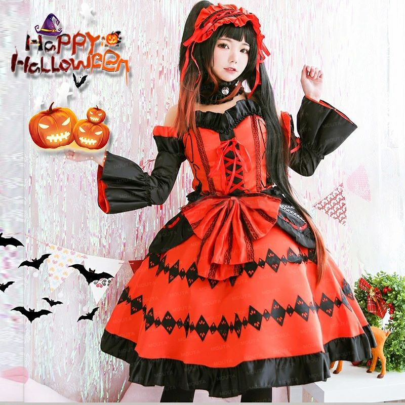 コスプレ 仮装 メイド服 魔女 お姫 プリンセス 可愛い ワンピース オレンジ ロング ワンピース 洋風 カチュ