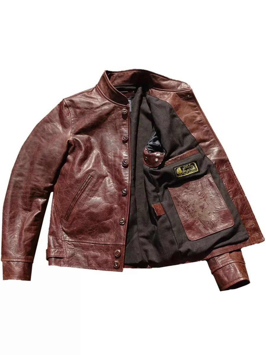 Ｓ～4ＸＬ メンズ 革ジャン  ヴィンテージ 馬革 なめし革上衣  本革 ライダースジャケット コート・ジャケット-メンズファッション