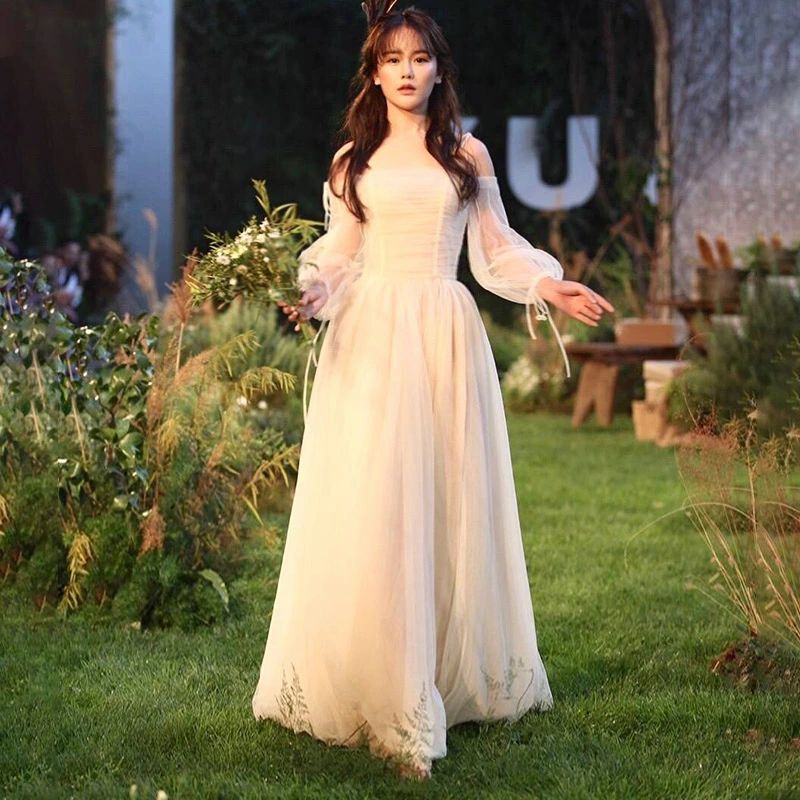 Aラインドレス 花嫁 前撮りドレス 海外旅行 撮影 Wedding dress 花嫁 挙式 ウェデイングドレス 二次会 ブ
