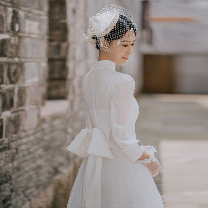 wedding dress 長袖 二次会 パーティードレス ファッションショー 前撮り ドレス 結婚式 ウェディングドレス 成人式 ブ｜Sショップ
