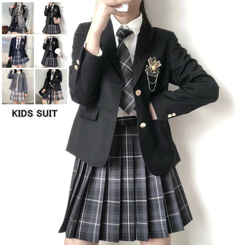 ジャ JK 高校生 ブレザー 制服 韓国 中学生 女子 小学生 入学式 5点セット フォーマルスーツ キッズ 子供服 女の子 制服 スーツ