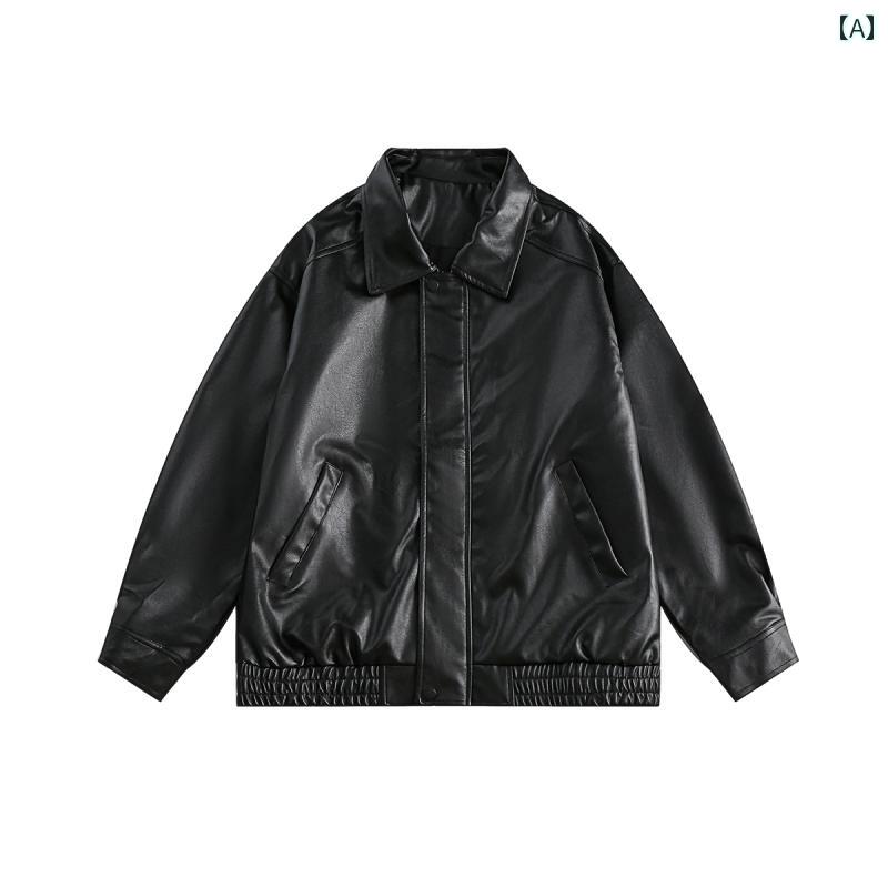 コットンジャケット 厚手 秋冬 メンズ レザージャケット pu レトロ アメリカン マン 文学 ? 江 @ モールスキン メンズ