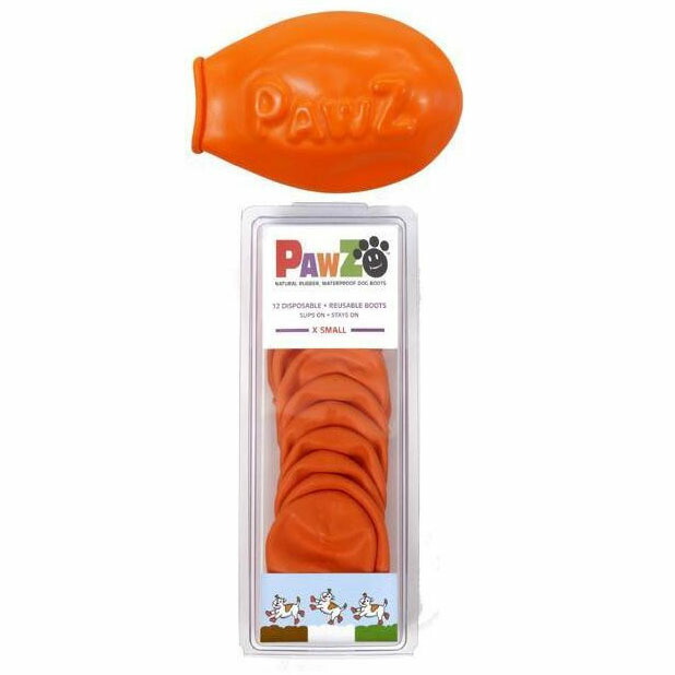 ペット用品関連商品 正規輸入品 アメリカ Pawz Dog Boots社製 ポウズ ラバードッグブーツ オレンジ XS PZXS おすすめ 送料無料  新品