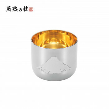 アイデア 便利 グッズ よこやま 燕熟の技 感温ぐい呑み 赤富士 内面金メッキ 1PC EJG-350 お得 な全国一律 送料無料