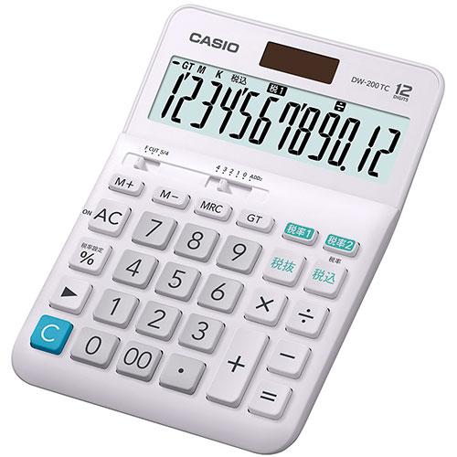 電卓 カシオ計算機 CASIO W税率電卓 デスクタイプ12桁 DW-200TC-N オススメ 送料無料