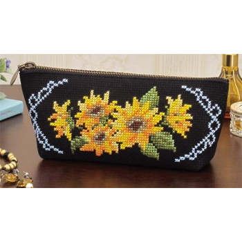 オリムパス　花刺しゅうの優しい小物　ペンケース　ヒマワリ 9045 家具 収納 ラック | 関連単語 キッチンラック ランドリーラック ハンガーラック ワゴン 隙間収納 扉付き収納 突っ張り棚 収納棚 チェスト カラーボックス ディスプレイラック 多目的ラック