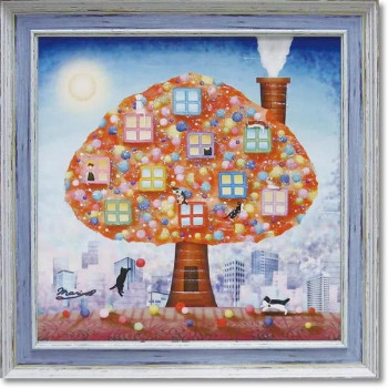 にんき 人気 おすすめ 定番 冬 春 孫 冬 新生活 ギフト 寒さ 対策 プレゼント ART FRAMES なかの まりの 都会の片隅で　NM-05014