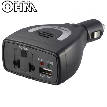 にんき 人気 おすすめ 定番 冬 春 孫 冬 新生活 ギフト 寒さ 対策 プレゼント OHM monban 車載用 ACインバーター 60W OSE-DA060U05-K｜創造生活館
