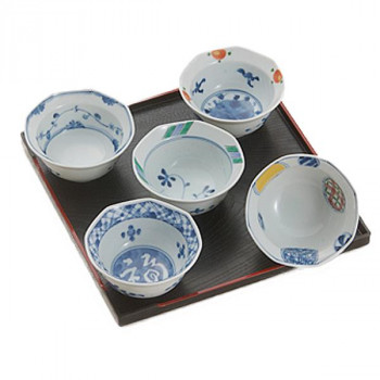 30010　染錦絵変り　盆付八角小付揃 食器 | 関連単語 北欧 小鉢 プレート セット 軽量 パーティー 茶碗 電子レンジ対応 割れにくい 和風 大容量 モダン おしゃれ 食洗機対応 洋食器 ギフト カップ 大皿 丸皿 陶器 薄型 子供用 スープボウル 陶磁器 木製 青 来客用 10,150円
