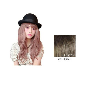 ★プリシラ オールカラーウィッグ ホイップカールロング CTA-100 耐熱　CTOG・オリーブグレー 髪 髪の毛 ヘアー 頭皮 美容 抜け毛 枝毛 | 関連単語 ヘアスタイルケア ヘアアレンジケア ヘアブラシケア用品 髪ケアオイル 髪つやオイル 髪リフレッシュアイテム