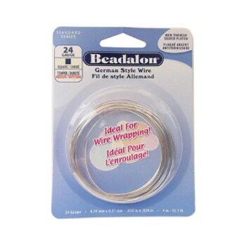 にんき 人気 おすすめ 定番 冬 春 孫 冬 新生活 ギフト 寒さ 対策 プレゼント Beadalon(ビーダロン) スクエアワイヤー ノンターニッシュシルバー 0.5mm×4m 24