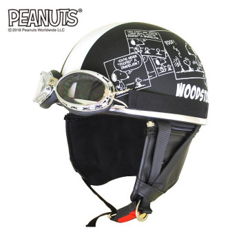 アークス(axs) SNV-01 SNOOPY(スヌーピー) ヴィンテージヘルメット コミック マットブラック ゴーグル付 車 バイク 自転車 アクセサリー | 関連単語 フロントバスケット ハンドルブレース スマホホルダー 車載ホルダー フロアマット スクーターグリップ