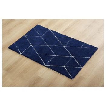 ボリュームタイプ 玄関マット 約55×85cm 幾何柄 ネイビー 1310970195001 絨毯 ラグ ござ マット | 関連単語 ダイニング コンパクト モダン ペット用 抗菌 和室 夏用 厚手 シンプル 滑り止め 柄物 北欧 洗える おしゃれ 防臭 洋室 冬用 ラグマット ナチュラル 無地