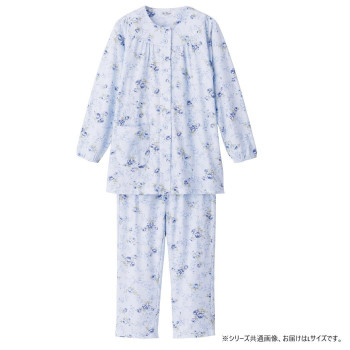 にんき 人気 おすすめ 定番 冬 春 孫 冬 新生活 ギフト 寒さ 対策 プレゼント ケアファッション ワンタッチパジャマ(婦人) サックス L 8926612