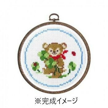 オリムパス ししゅうキット　フープ　クマとクローバー 7403 趣味 ハンドメイド 手芸 | 関連単語 編み物 糸 型紙 手芸キット マスク素材 刺繍 手芸材料 フェルト テープ 生地 ハギレ 手作りキット ファスナー ボタン ワッペン ミシン ビーズ パッチワーク レース