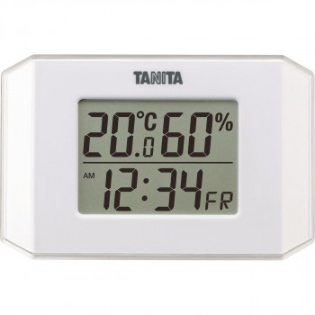 人気 おすすめ 定番 冬 新生活 ギフト 寒さ 対策 プレゼント TANITA タニタ デジタル温湿度計 TT-574 ホワイト時計 温度計 湿度計 体重計 | 多機能デバイス 家電連携 温湿度一体 時計付モニター 快適チェック メンテ不要 時刻修正不要 コンセント不要 旅行持ち運び可