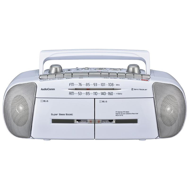 OHM AudioComm ダブルラジオカセットレコーダー RCS-371Z