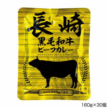 軽食品関連 長崎フードサービス 長崎黒毛和牛ビーフカレー 160g×30個 P12 おすすめ 送料無料 おしゃれ