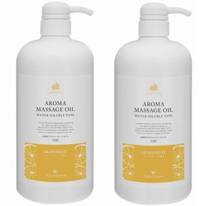 水溶性アロママッサージオイルG（グレープフルーツの香り）1000ml【日本製】 2本セット