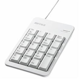 マウス・キーボード・入力機器 関連商品 BUFFALO バッファロー BSTKH100WH 有線テンキーボード Tabキー/USBハブ付き ホワイト