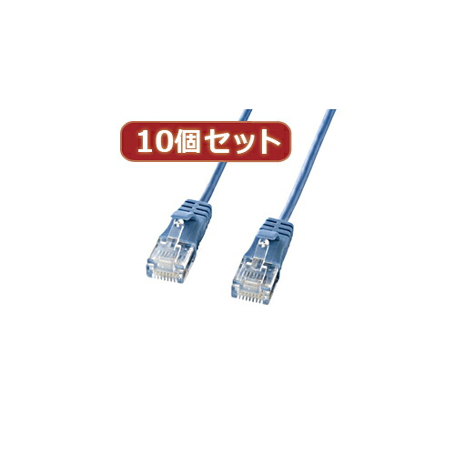 人気 にんき ninnki 御歳暮 イベント みやげ 挨拶 お得 な送料 おみやげ 贈り物 クリスマス お歳暮 パソコン 10個セットサンワサプライ カテゴリ6準拠極細LANケーブル (ブルー、2m) KB-SL6-02BLX10 おすすめ