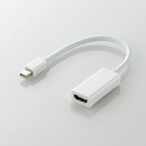 MacなどのMini DisplayPort端子搭載PCに最適なシンプルデザイン Mini DisplayPort搭載PCとHDMI端子搭載のプロジェクター等を接続するのに最適なMini DisplayPort-HDMI変換アダプタ MacなどのMini DisplayPort端子 …
