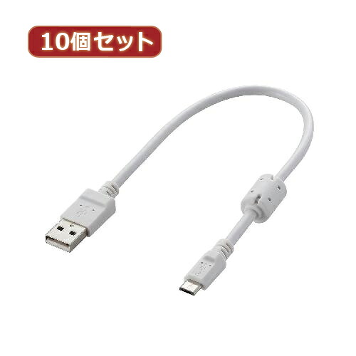一般受け にんき ninnki 御歳暮 でき事 みやげ 御挨拶 お得 な貨物輸送 おみやげ 差し上げ物 クリスマス お歳暮 アイディアグッズ 助けになる グッズ 10個仕掛ける フェライト中核グループ付2A相応うmicroB有線テレビ U2C-AMBF2U02WHX10 一般受け