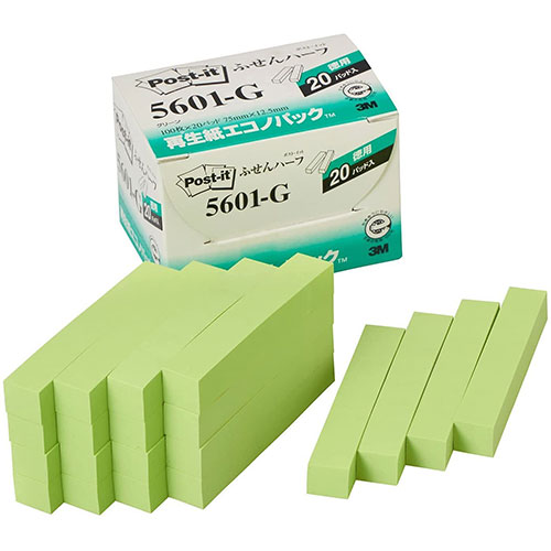 便利グッズ アイデア商品 【5個セット】 3M Post-it ポストイット 再生紙エコノパック ふせんハーフ 3M-5601-GX5 人気 お得な送料無料 おすすめ|創造生活館