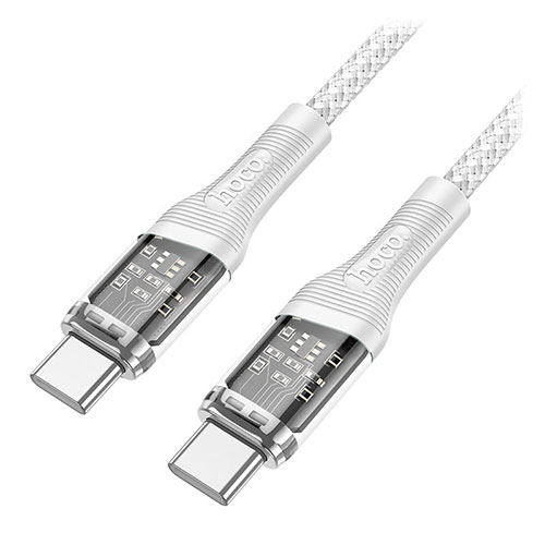 便利グッズ アイデア商品 【5個セット】 日本トラストテクノロジー hoco U111 スケルトン Type-C to Type-Cケーブル グレー U111-TT-GYX5 人気 お得な送料無料 おすすめ