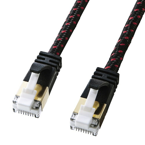 2025 12月 クリスマス スマホ pc LAN ルーター パソコン スマートフォン スマホ OA機器 デジタル 情報 周辺 機器 パーツ デジタル関連 | サンワサプライ つめ折れ防止カテゴリ7細径メッシュLANケーブル KB-T7ME-10BKR