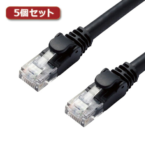 クリスマス スマホ pc ローカルエリアネットワーク デジタル パッティング 音沙汰 照明ランプ 入れもの ルータ 境界線の外側 スマホ 一部分 付属品  デジタルかかわり合い  | 5個セットエレコム ローカルエリアネットワーク有線テレビ CAT6A 判定基準 5m 黒いこと LD-GPA BK5X5