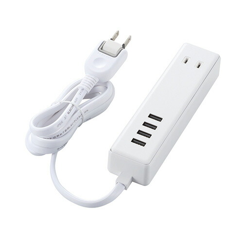 2025年 12月 クリスマス スマホ pc パソコン スマホ OA機器 デジタル 情報 周辺 機器 パーツ ケース スタンド アクセサリー デジタル関連 | エレコム USBタップ USBメス×4 AC×2 ケーブル1.5m 3.4A ホワイト MOT-U11-2415WH