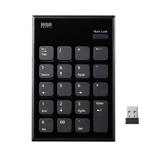 クリスマス スマホ pc LAN デジタル パット 情報 スタンド ケース ルーター 周辺 スマホ パーツ アクセサリー デジタル関連 | サンワサプライ ワイヤレスUSBテンキー NT-WL21BK 7,360円