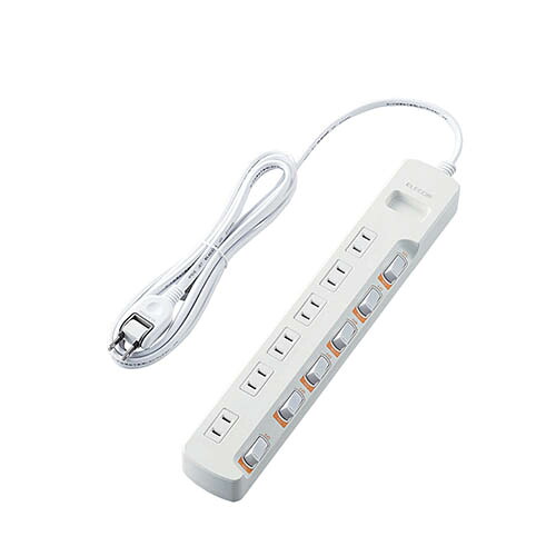 2025年 12月 クリスマス スマホ pc 部品 マウス パット WEB LAN ルーター パソコン スマートフォン スマホ OA機器 デジタル デジタル関連 | 5個セット エレコム 省エネタップ 無灯個別スイッチ 雷ガード付 6個口 2.5m ホワイト T-K5B-2625WHX5