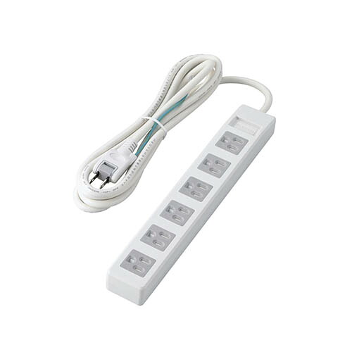 2025年 12月 クリスマス スマホ pc 情報 周辺 機器 パーツ ケース スタンド アクセサリー 部品 マウス パット WEB デジタル関連 | 5個セット エレコム 3pinタップ ホコリシャッター付 6個口 2.5m ホワイト T-T1C-3625WHX5｜創造生活館