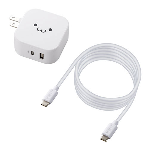部品 マウス パット WEB LAN ルーター パソコン スマートフォン スマホ OA機器 デジタル デジタル関連 | エレコム USB コンセント PD 充電器 20W スマホ タブレット USB-C USB-A 各1ポート ケーブル付属 1.5m ホワイトフェイス 高速 MPA-ACCP21WF
